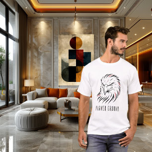 Minimal Eagle Line Art T-Shirt