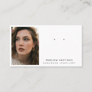 Minimal Earring Jewellery Display Photo Qr Code  Business Card