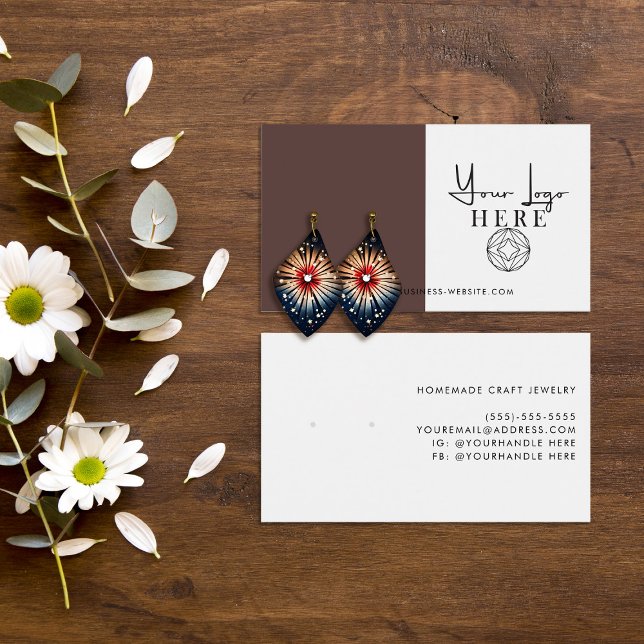 Minimal Earth Brown White Logo Earring Display (Creator Uploaded)