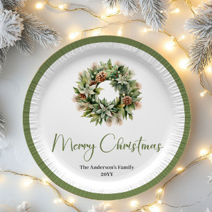 Minimal Earthy Christmas Personalized Family Plate