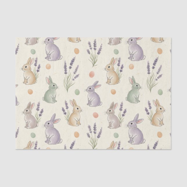 Minimal Easter Bunny Pastel Spring Pattern (1) Tissue Paper (Front)