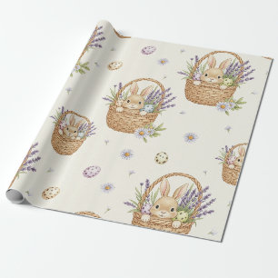 Minimal Easter Bunny Pastel Spring Pattern (4) Wrapping Paper