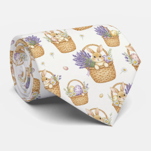 Minimal Easter Bunny Pastel Spring Pattern (5) Tie