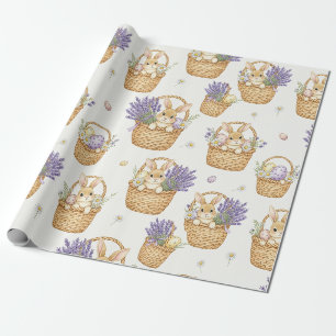 Minimal Easter Bunny Pastel Spring Pattern (5) Wrapping Paper