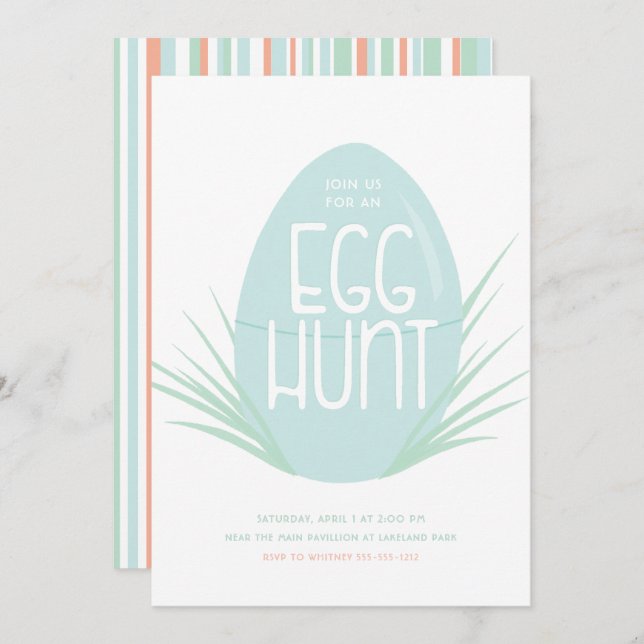 Minimal Easter Egg hunt invitation (Front/Back)
