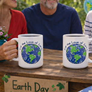 Minimal Eco Blue For the Love of Earth Gift Coffee Mug