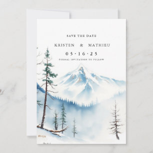 Minimal Editable Mountain Save The Date