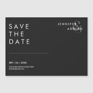 Minimal Eerie Black Modern Wedding Save The Date