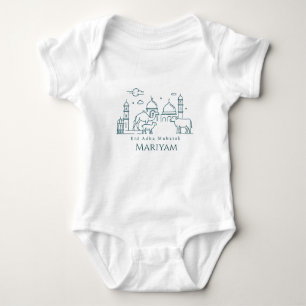 Minimal Eid al Adha Line Art Amimal Baby Bodysuit
