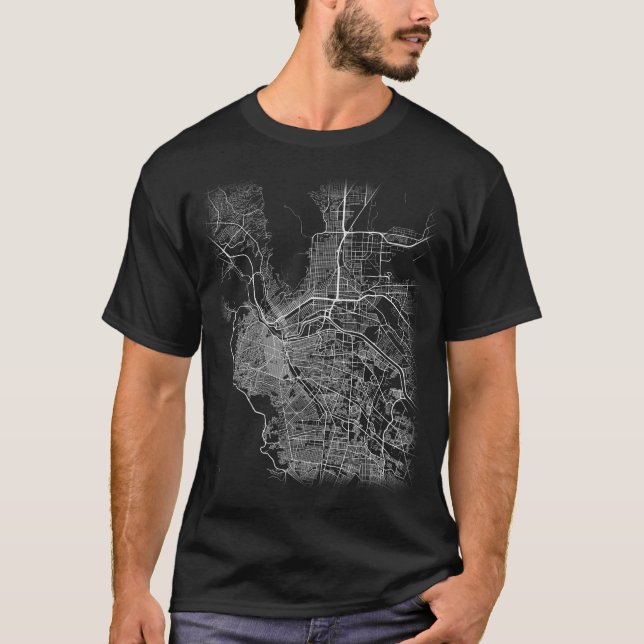 Minimal El Paso city map (LARGE PRINT) T-Shirt (Front)