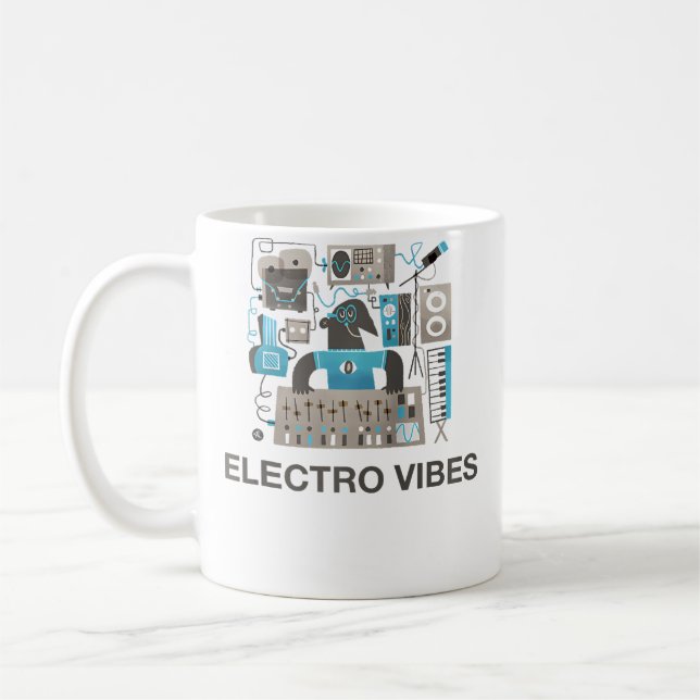 Minimal Electro Vibes For Electronic Music Lovers  Coffee Mug (Left)