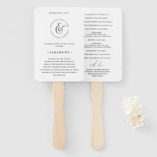 Minimal Elegance Simple Black and White Wedding  Hand Fan