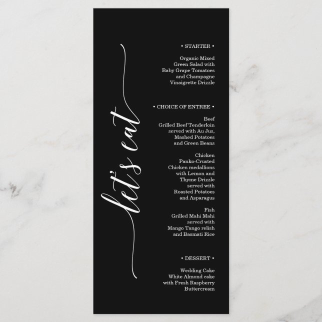 Minimal Elegance Wedding Bridal Shower Menu (Front)