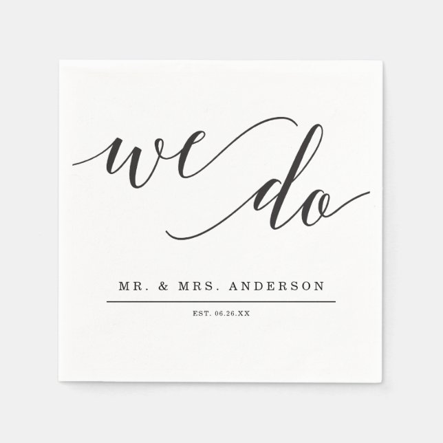 Minimal Elegance Wedding Cocktail Napkin (Front)