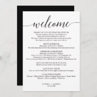 Minimal Elegance Wedding Welcome Letter Itinerary