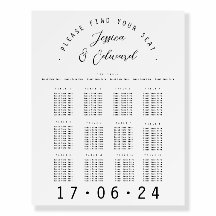 Minimal Elegant 12 Tables Seat Chart Couple Photo