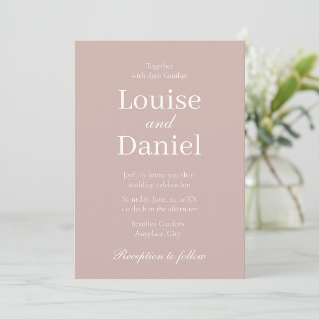 Minimal, Elegant and Simple Personalised Wedding Invitation (Standing Front)