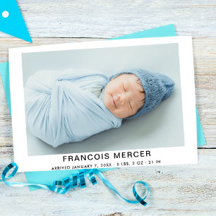 Minimal  Elegant Baby Boy Photo Collage Birth  Announcement