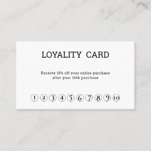 Minimal Elegant Beauty Salon Loyalty Card