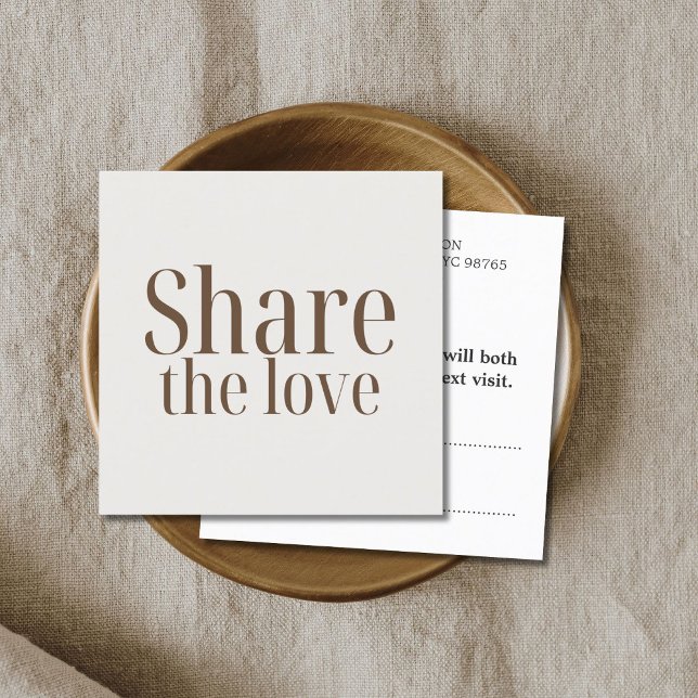 Minimal Elegant Beige Pastel Salon  Referral Card (Creator Uploaded)