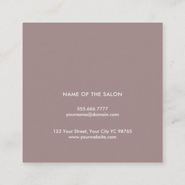 Minimal Elegant Black White Gold Bobby Pins Hair  Square Business Card (Back)