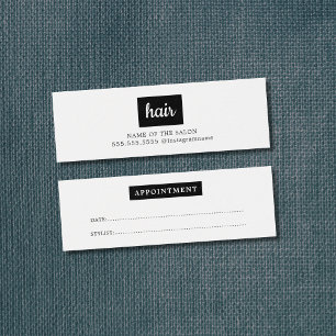 Minimal Elegant Black White Hair Appointment