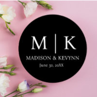 Minimal & Elegant Black & White Monogram Wedding