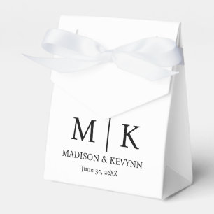 Minimal & Elegant Black & White Monogram Wedding Favour Box