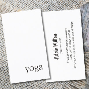 Minimal Elegant Black White Yoga Instructor Business Card