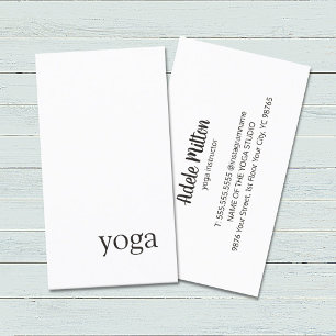 Minimal Elegant Black White Yoga Instructor Business Card
