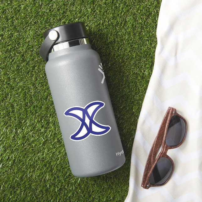 Minimal Elegant Blue Letter X Monogram (HydroFlask Insitu)