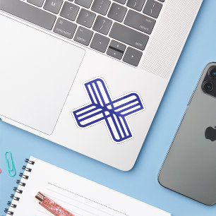Minimal Elegant Blue Letter X Monogram