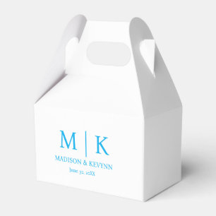 Minimal & Elegant Blue Monogram Wedding Favour Box