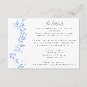 Minimal Elegant Blue Painted Porcelain Enclosure Card