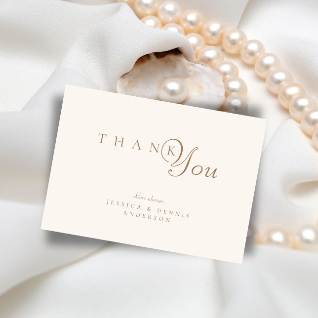 Minimal Elegant Boho Typography Script Wedding Thank You Card (Creator Uploaded)