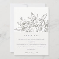 Minimal Elegant Brown Floral Sketch Bridal Shower