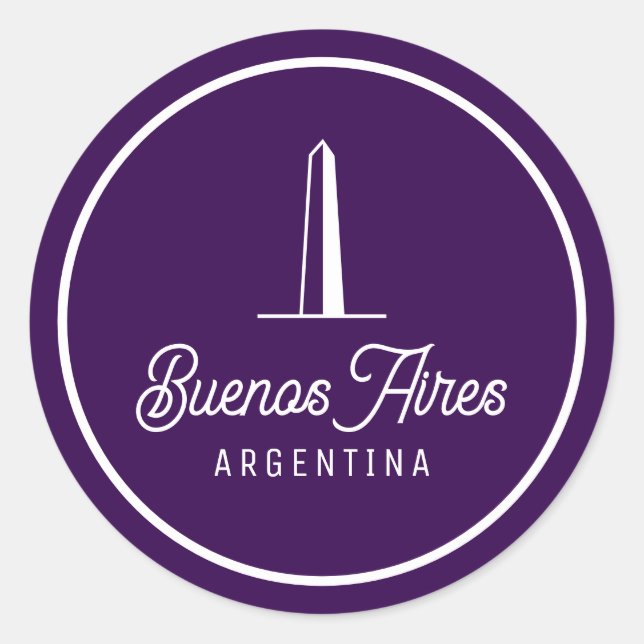 Minimal, Elegant Buenos Aires, Argentina Sticker (Front)