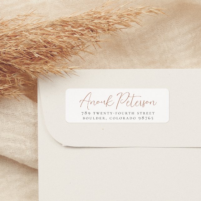 Minimal Elegant Calligraphy Earty Return Address Label (Return Address Label Mock-up)