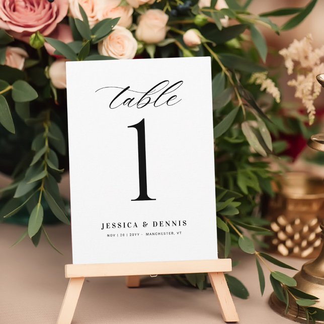 Minimal Elegant Calligraphy Script Table Number (Creator Uploaded)
