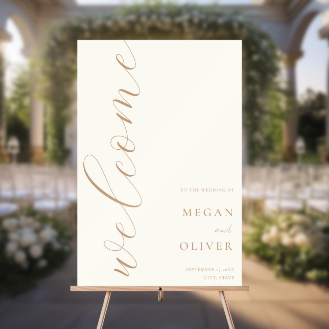 Minimal Elegant Calligraphy Script Wedding Welcome Acrylic Sign (Creator Uploaded)