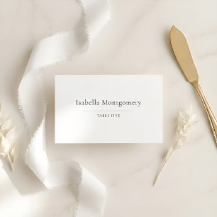 Minimal Elegant   Classic Black & White Place Card