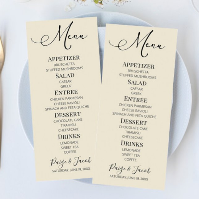 Minimal Elegant Classic Wedding Food Menu (Creator Uploaded)