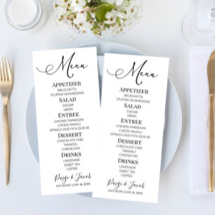 Minimal Elegant Classic Wedding Food Menu