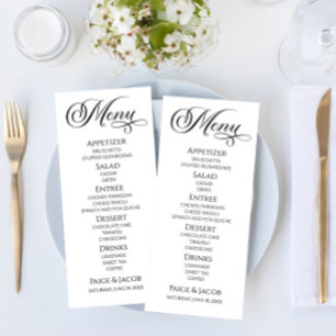 Minimal Elegant Classic Wedding Food Menu
