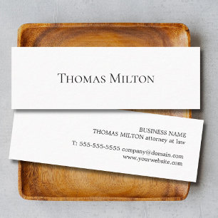 Minimal Elegant Clean Attorney Consultant Mini Business Card