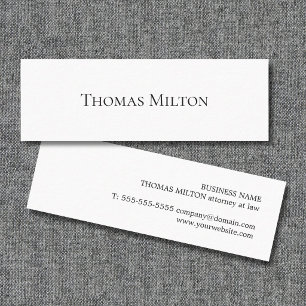 Minimal Elegant Clean Attorney Consultant Mini Business Card