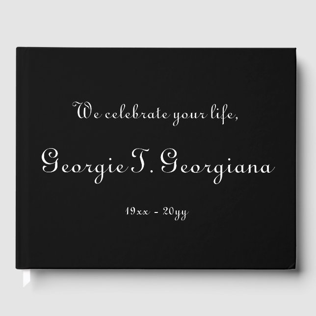 Minimal, Elegant Condolences Guestbook (Front)