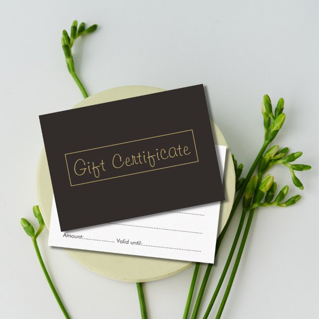 Minimal Elegant Dark Beauty Gift Certificate (Creator Uploaded)