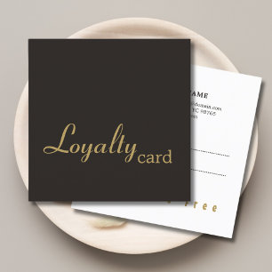 Minimal Elegant Dark Faux Gold Loyalty Card