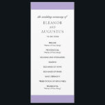 Minimal Elegant Digital Lavender Purple Wedding Program<br><div class="desc">Modern digital lavender purple wedding program with a bold band across the top and bottom. Your names are in a classic serif font and your details are in a combination of a modern sans serif font and an elegant script. The back has a band along the bottom along with your...</div>